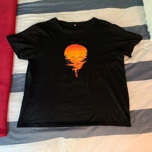 Shein Black Graphic Shirt